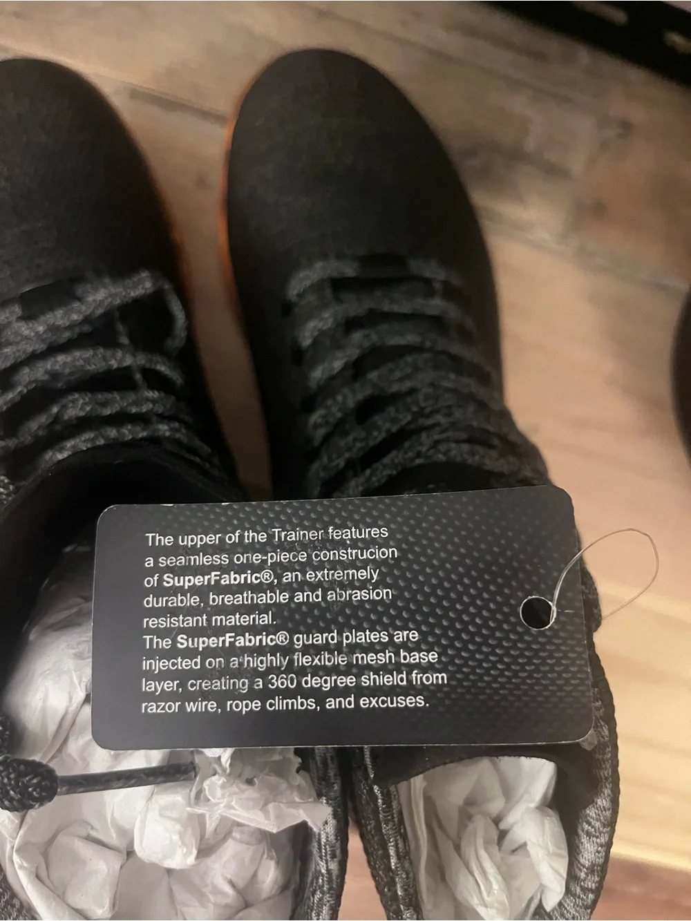 NOBULL Black Knit High-Top Trainers with Orange Sole